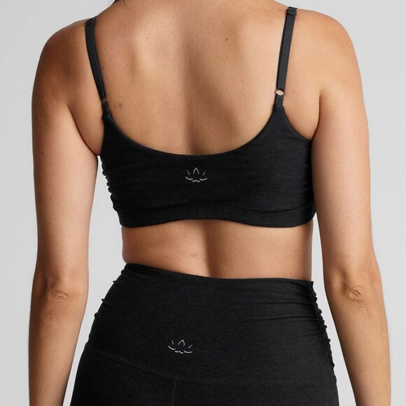 Beyond Yoga SET Spacedye Raise The Barre Shirred Bra Tank Gray Black Adjustable - Picture 10 of 10